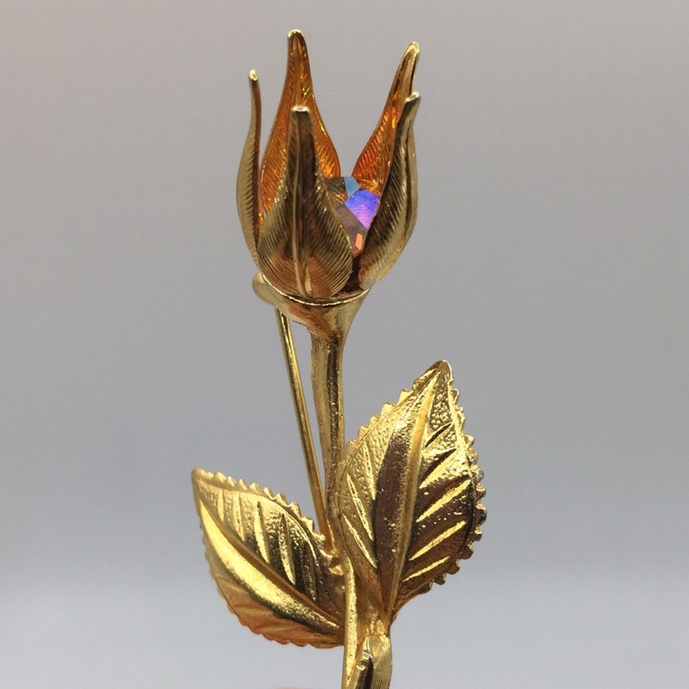 Vintage Premiere Designs Rhinestone rose brooch